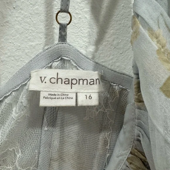 V. Chapman Victorian Blue Roses Maxi Dress - Picture 8 of 9